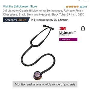 Rainbow Littmann stethoscope